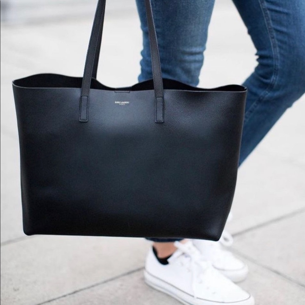 YSL Yves Saint Laurent grey tote with pouch - Picture 2 of 16